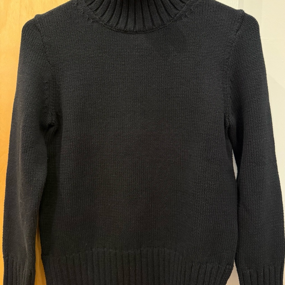 J.CREW COTTON BLACK TURTLENECK SWEATER - Picture 2 of 10